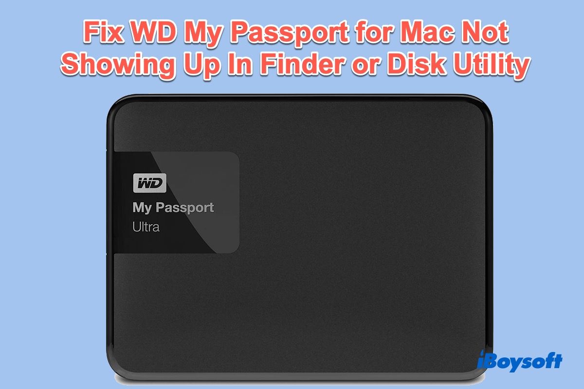 my passport for mac disc not available