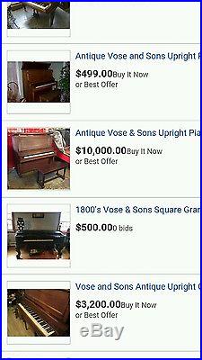 vose and sons piano serial number location